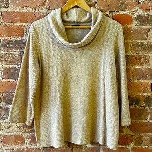 J Jill Wearever Collection Waffle Textured Cowl Neck  - Medium
